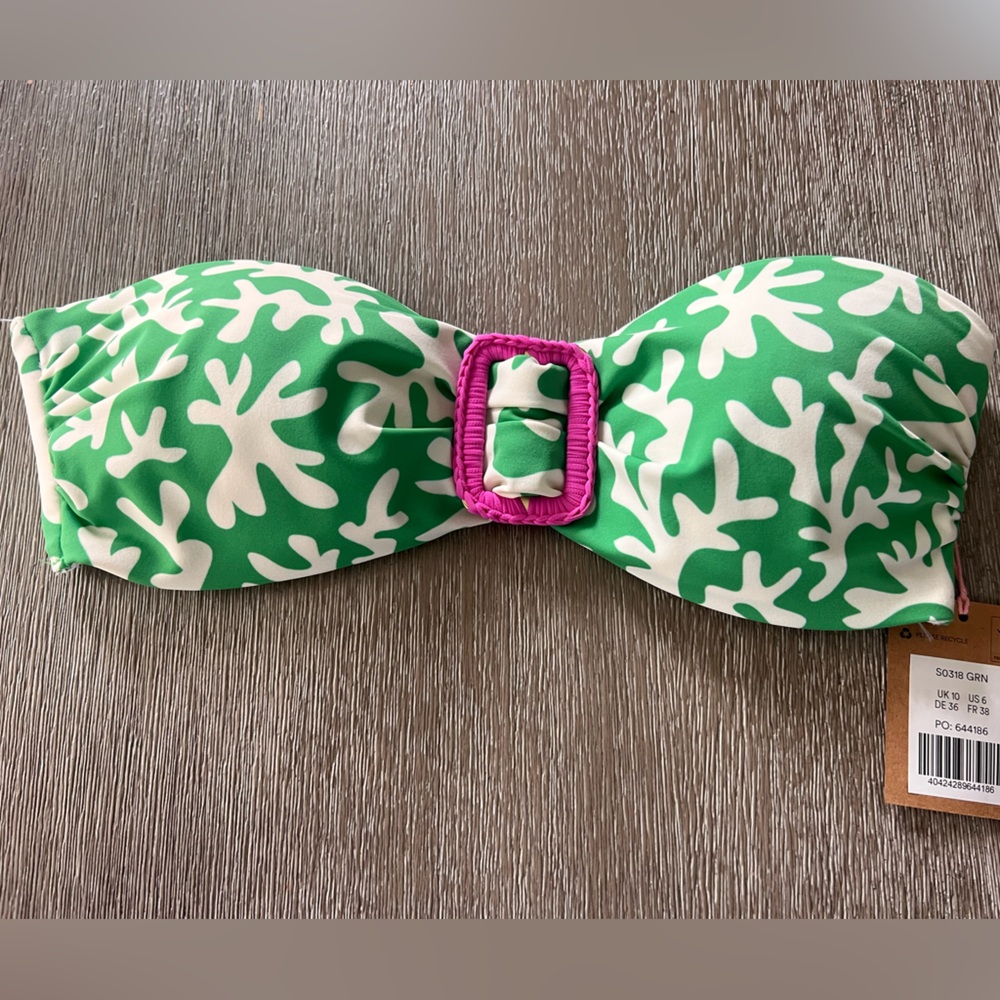 Boden Green and Pink Bikini Top